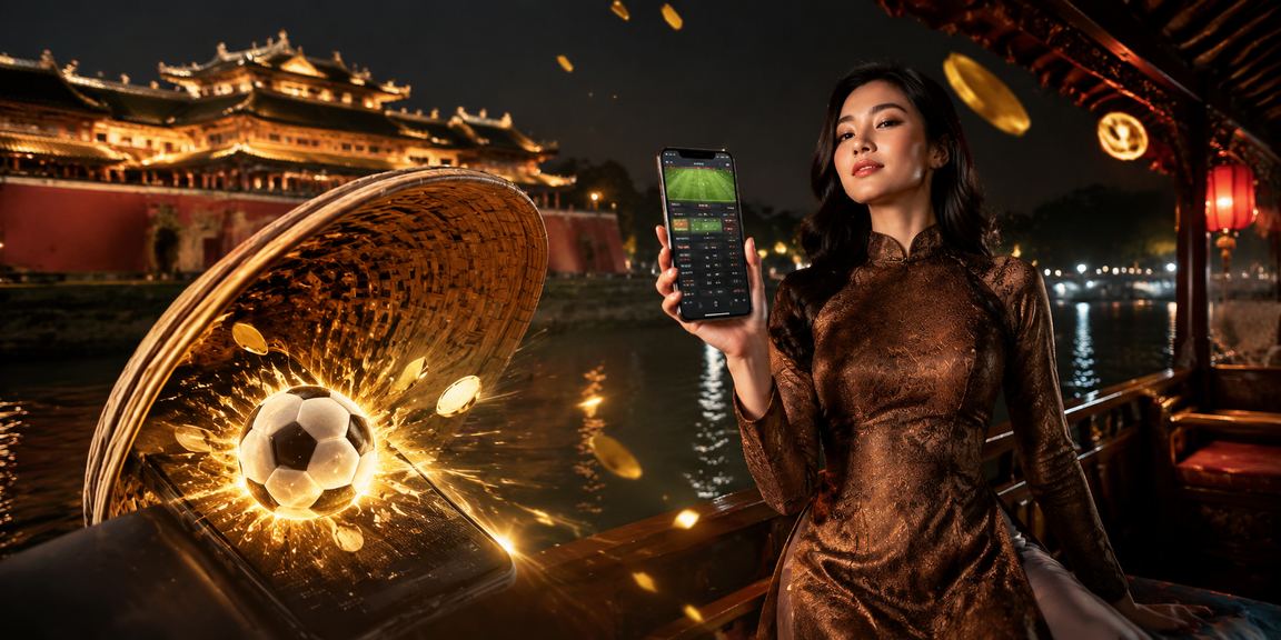 Trải nghiệm tài khoản 3ce trên điện thoại với bối cảnh Huế và nón lá